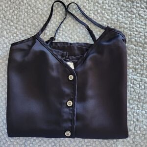 J. Crew Navy Blue Satin Feel Camisole Top